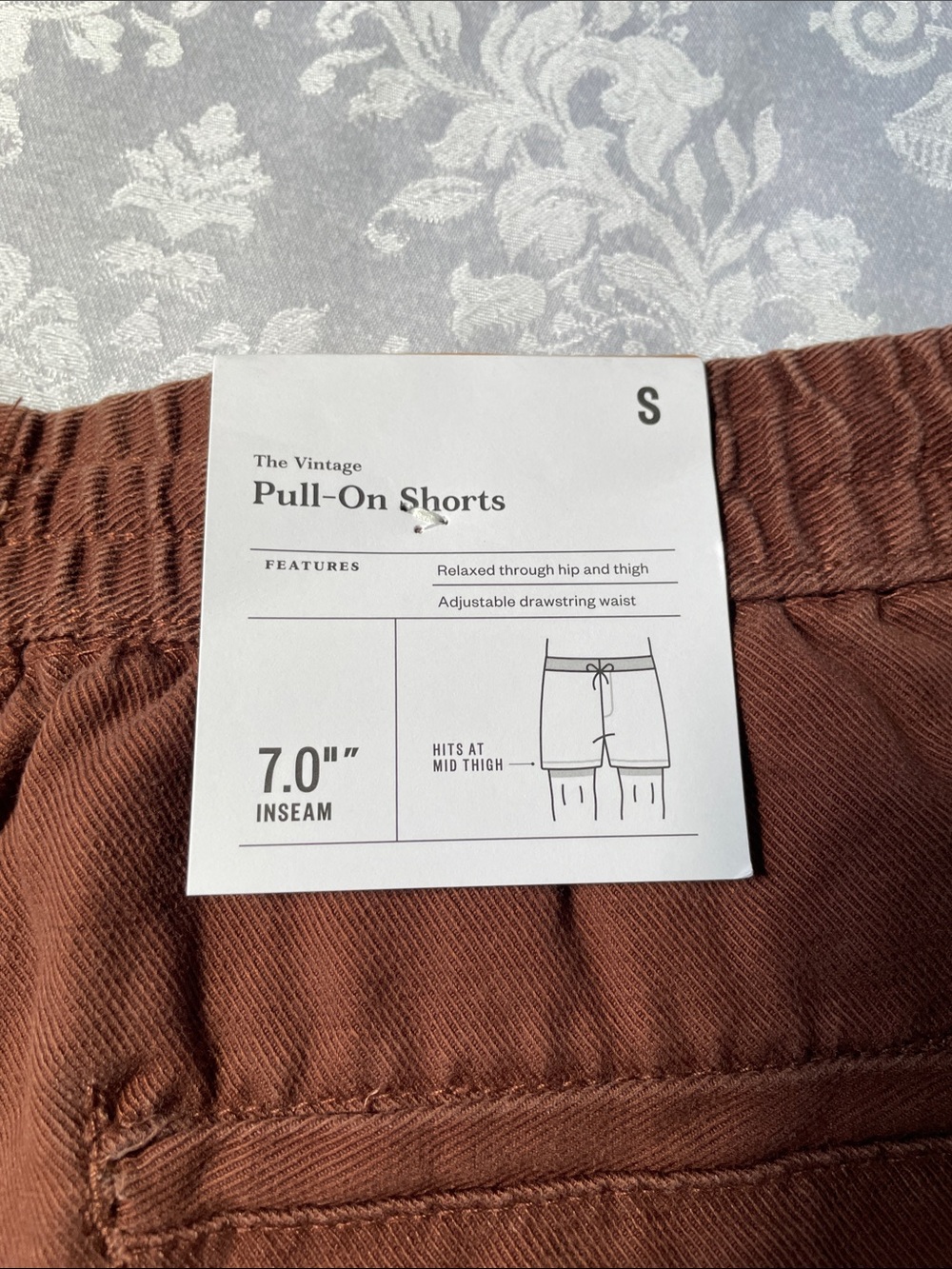 NWT Goodfellow & Co. Men's Chestnut Brown Drawstring Athletic Shorts.  Size S. - Picture 3 of 4